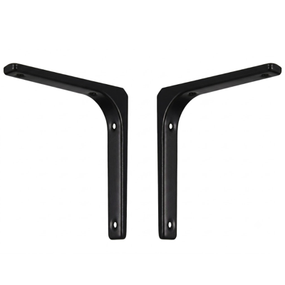 HardwareCity SLEEK ESSENTIALS HEAVY DUTY L-BRACKET BLACK (PAIR)